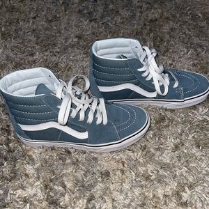 Blue high top vans like new condition!
